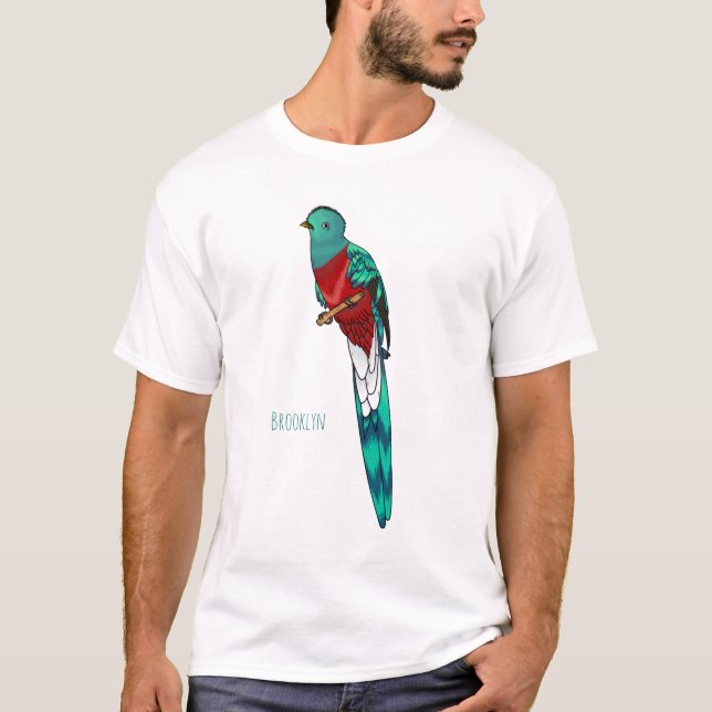 Resplendent quetzal bird cartoon illustration  T-Shirt (Front)