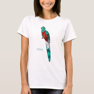 Resplendent quetzal bird cartoon illustration T-Shirt