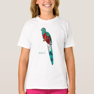 Resplendent quetzal bird cartoon illustration T-Shirt