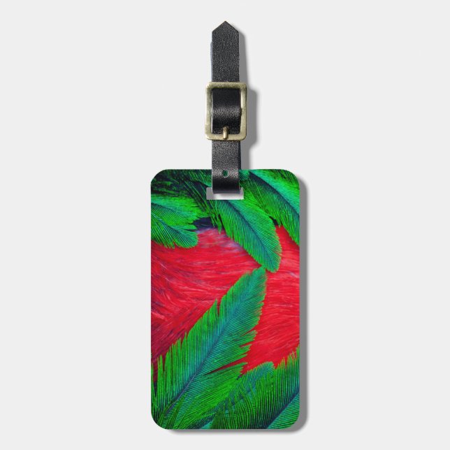 Resplendent Quetzal feather design Luggage Tag (Front Vertical)