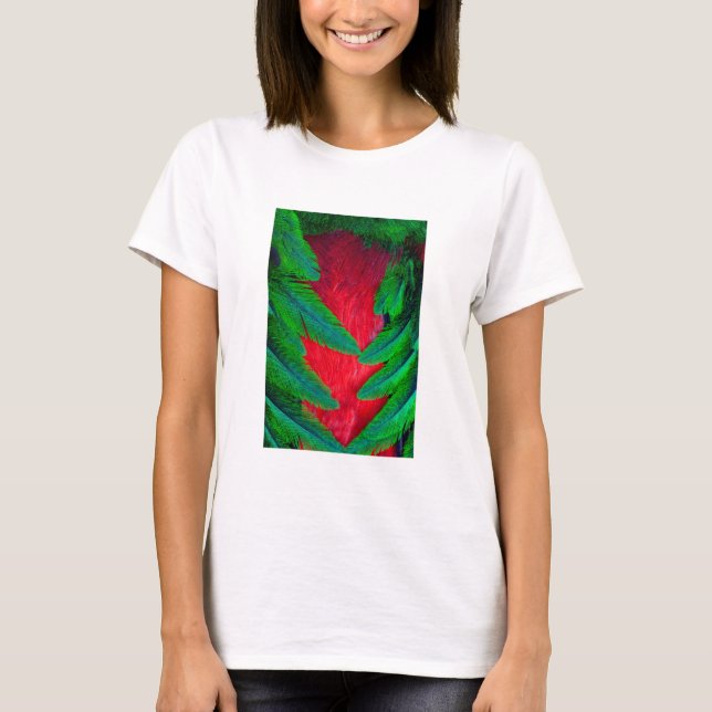 Resplendent Quetzal feather design T-Shirt (Front)