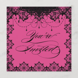 Resplendent Romance Lace Pink Invitation