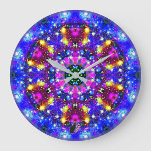 Resplendent Stellar Kaleid Large Clock
