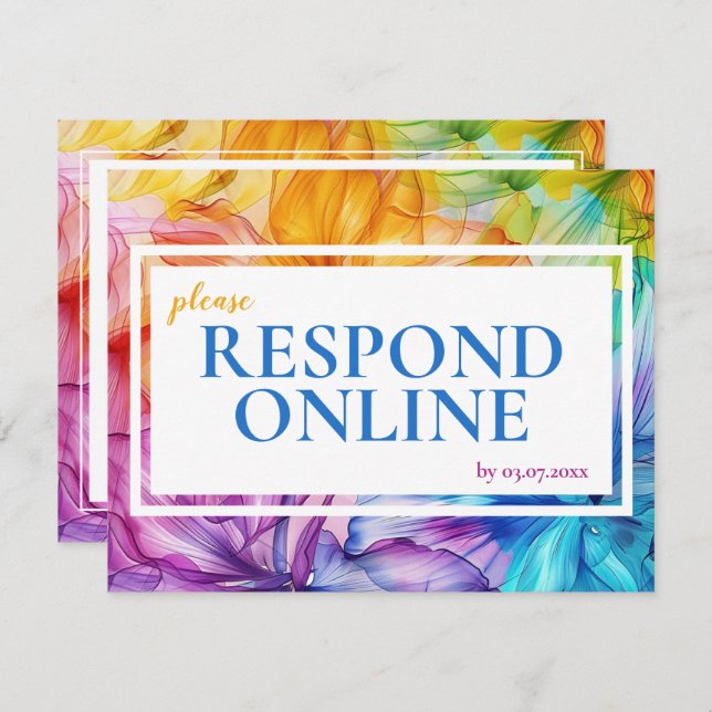 Respond online Ethereal Bloom RSVP card (Front/Back)