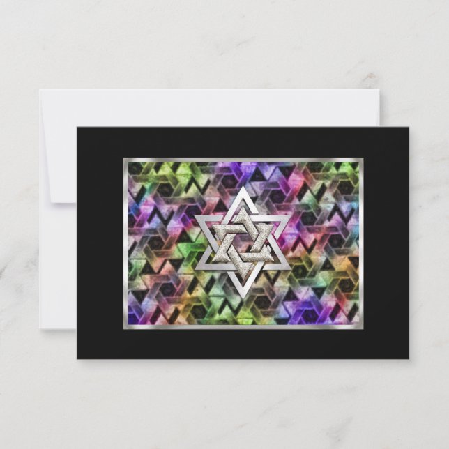 Response Card  Bar Mitzvah Star of David (Front)