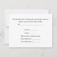 Response Card For Wedding Invitations