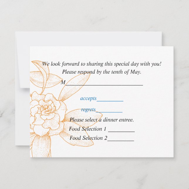 Response Card For Wedding Invitations (Front)
