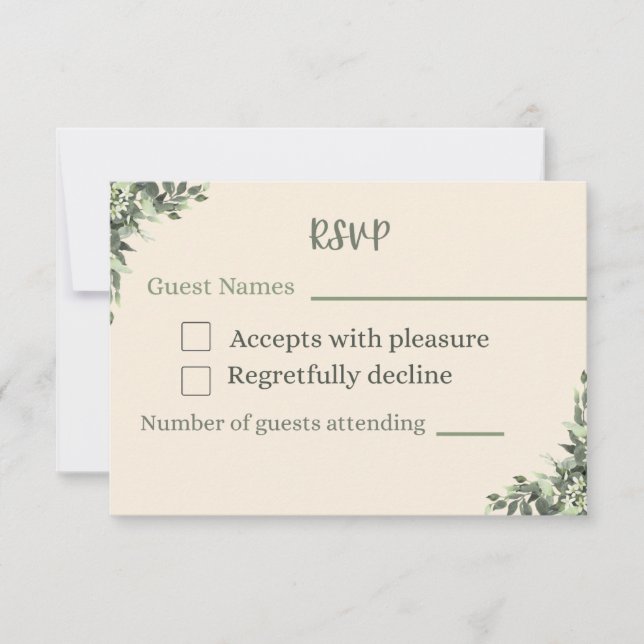 Response card wedding  (Front)