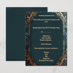 Response card with small dotted design florals