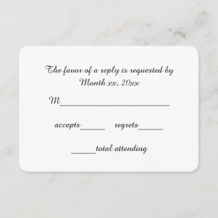 Response Cards Script RSVP for Weddings