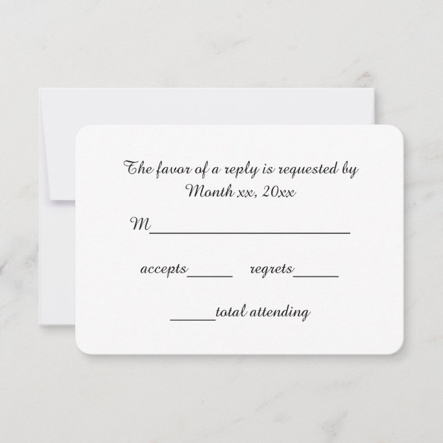 Response Cards Script RSVP for Weddings (Front)