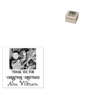 Response Thank You Christmas Photo Card Rubber Stamp