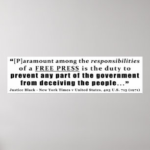 Responsibilities of a Free Press Case Law Poster