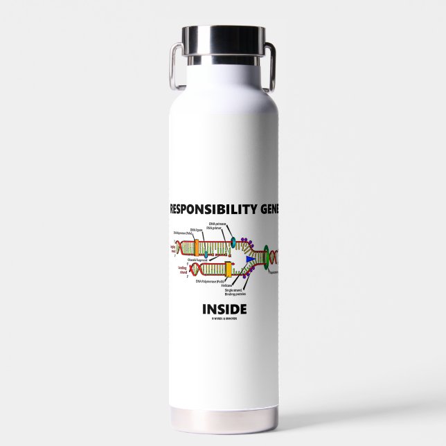 Responsibility Gene Inside DNA Genetics Humour Water Bottle (Front)