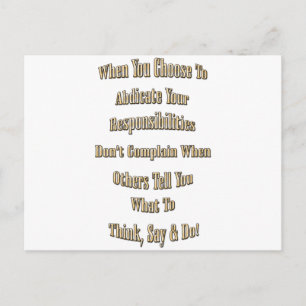 Responsibility Postcard