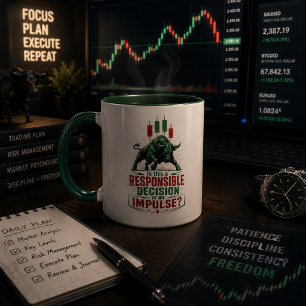 Responsible Decision or Impulse Bull Trading Minds Mug
