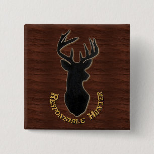 Responsible Hunter Deer Pattern Button