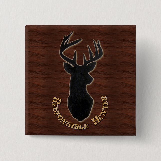 Responsible Hunter Deer Pattern Button (Front)