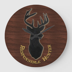 Responsible Hunter Deer Pattern Wall Clock