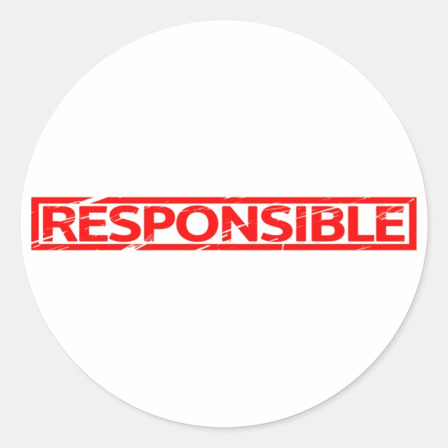 Responsible Stamp Classic Round Sticker (Front)