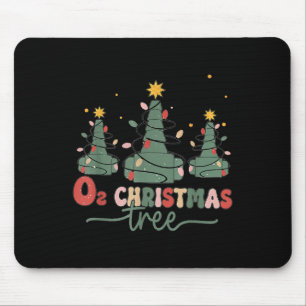 Resratory Therast Christmas Retro Oh Christmas Tre Mouse Mat