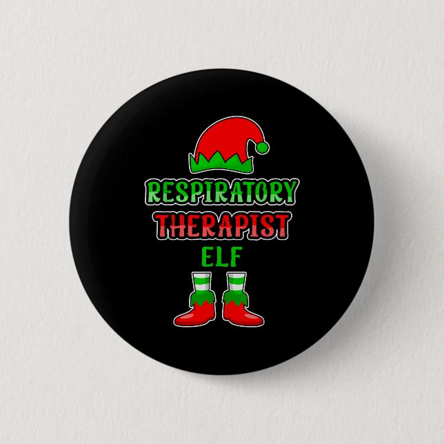 Resratory Therast Elf Resratory Therapy Christmas  6 Cm Round Badge (Front)