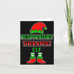 Resratory Therast Elf Resratory Therapy Christmas  Card
