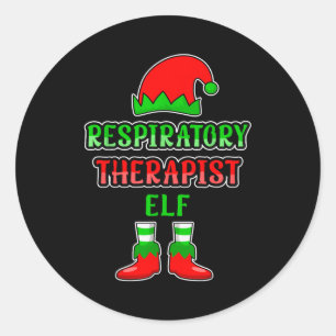 Resratory Therast Elf Resratory Therapy Christmas Classic Round Sticker