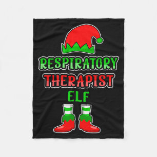 Resratory Therast Elf Resratory Therapy Christmas  Fleece Blanket