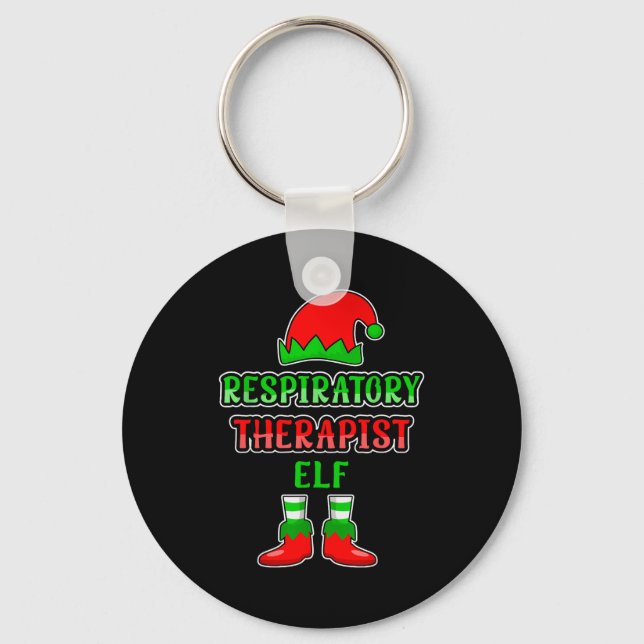 Resratory Therast Elf Resratory Therapy Christmas  Key Ring (Front)