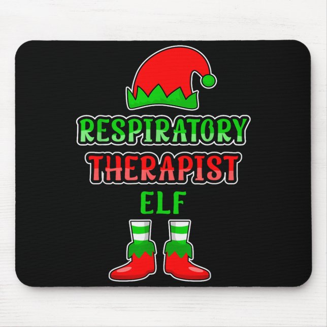 Resratory Therast Elf Resratory Therapy Christmas  Mouse Mat (Front)