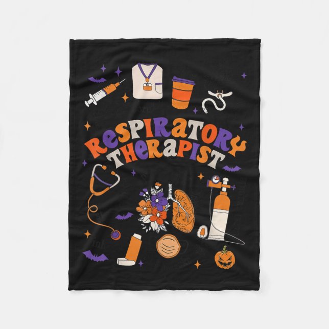 Resratory Therast Shirt Halloween Resratory Theras Fleece Blanket (Front)