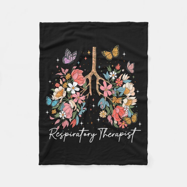 Resratory Therast Therapy Lung Happy Easter Day Fl Fleece Blanket (Front)