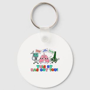 Resratory Therast Valentine’s Day Design Lung Squa Key Ring