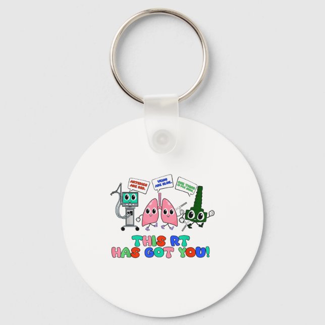 Resratory Therast Valentine’s Day Design Lung Squa Key Ring (Front)