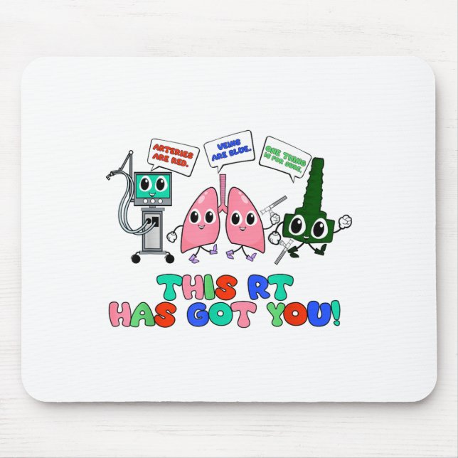Resratory Therast Valentine’s Day Design Lung Squa Mouse Mat (Front)