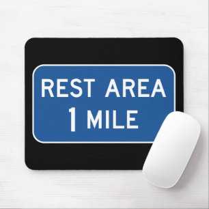 Rest Area Road Sign Mouse Mat