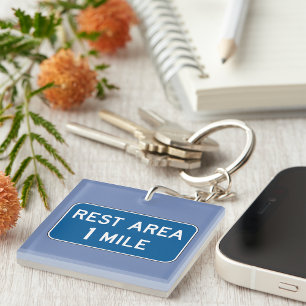 Rest Area Sign Keychain