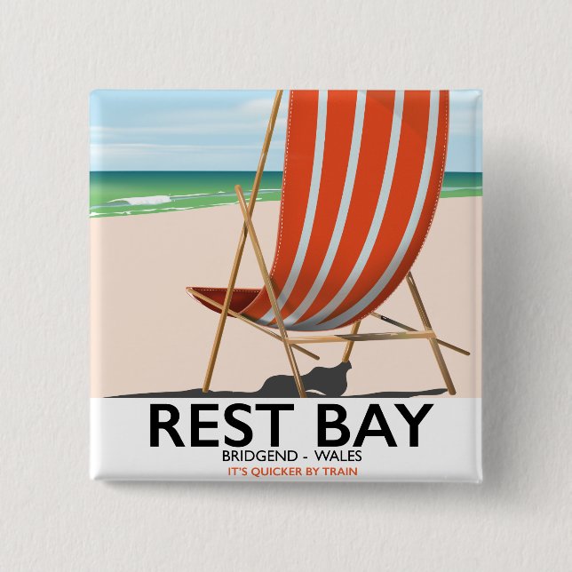 Rest Bay Bridge End Wales 15 Cm Square Badge (Front)