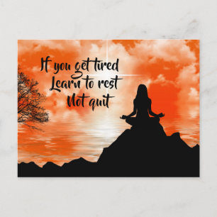 Rest, Don't Quit Inspirational Motivational Quote Postcard