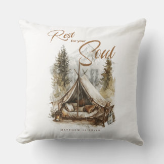 Rest For Your Soul Christian Boho Decor Pillow