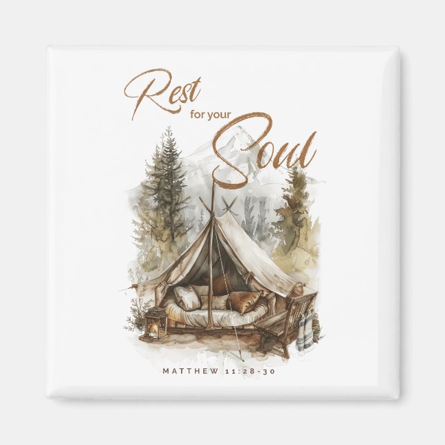 Rest For Your Soul Christian Boho Magnet (Front)