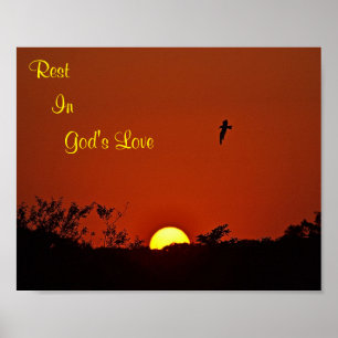 Rest In God's Love Sunset Poster