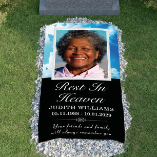 Rest In Heaven Sky Butterflies Grave Blanket Cover Banner