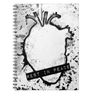 rest in peace anatomical heart notebook