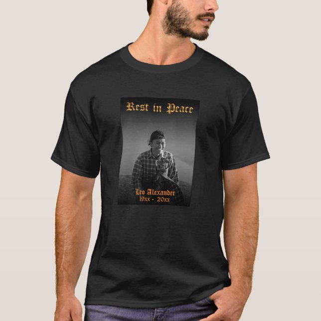 Rest In Peace Costumize Name, Year & Photo T-Shirt (Front)