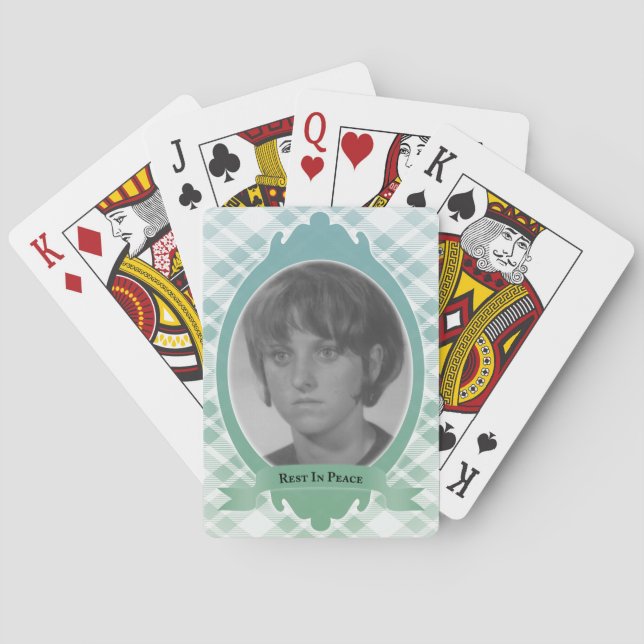 rest in peace memorial gift playing cards (Back)