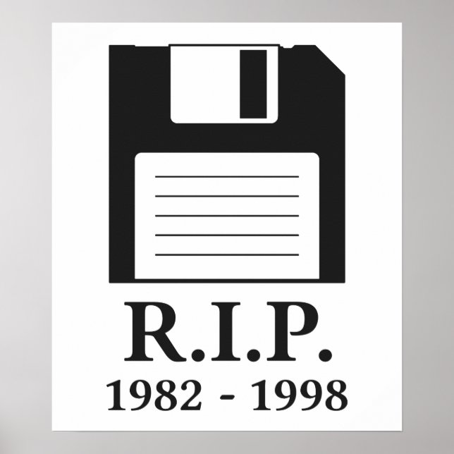 Rest in Peace RIP Floppy Disk Poster (Front)