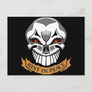 Rest In Peace Skull Biker T shirts Gifts Postcard