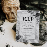 Rest in Peace Twenties 30th Birthday Party Invitation<br><div class="desc">Funny 30th birthday party invitations featuring a silver grey tombstone,  rustic funeral style watercolor florals,  and a elegant birthday celebration text template that is easy to personalize.</div>